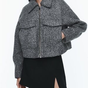 Zara BOUCLE cropped jacket